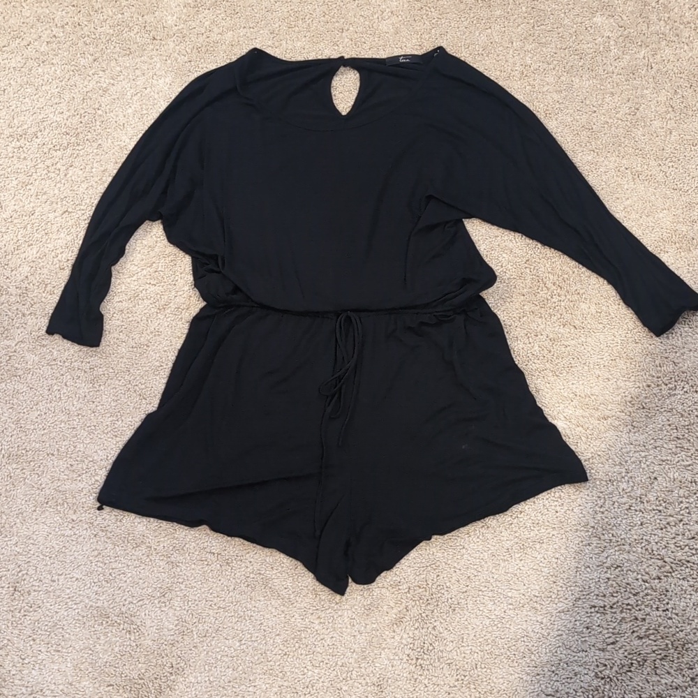 Black Long-Sleeve Romper